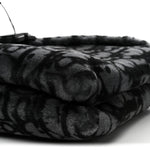 Oblique Mink Fur Saddle Soft Bag Dark Grey