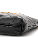Shiny Calfskin Quilted Mini Chanel 22 Black