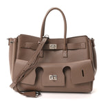 Smooth Calfskin Small Bel Air Carry All Bag Dark Taupe