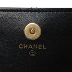 Lambskin Quilted Coco Clips Mini Wallet On Chain WOC Black