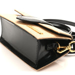 Raffia Smooth Calfskin Le Bambino Ivory Black