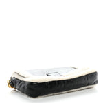 Lambskin Sheepskin Fur Large Baguette Black