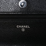 Caviar Quilted Wallet on Chain WOC Black