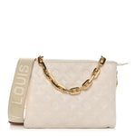Lambskin Embossed Monogram Coussin PM Beige Cream