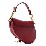 Grained Calfskin Mini Saddle Bag Red