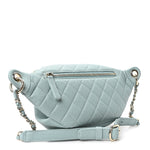 Caviar Quilted Filigree Waist Bag Light Blue