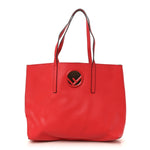 Vitello Vienna Enamel F is Fendi Shopping Tote Fiamma Taupe