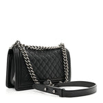 Calfskin Quilted Medium Boy Flap Black