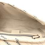 X BALENCIAGA Calfskin Matelasse Logo Print Small GG Marmont Shoulder Bag White