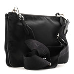 Re-Nylon Saffiano Re-Edition 2000 Double Zip Crossbody Bag Black