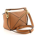 Grained Calfskin Small Puzzle Bag Tan