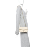 Tweed Quilted Mini Rectangular Flap Off White