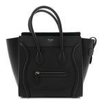 Drummed Calfskin Micro Luggage Black