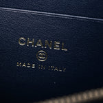 Caviar Quilted Top Handle Slim Vanity With Chain Navy