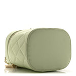 Lambskin Quilted Trendy Vanity Case Sea Green