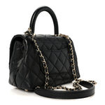 Caviar Quilted Extra Mini Coco Handle Flap Black