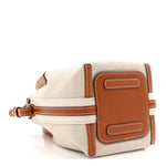 Cotton Linen Calfskin Micro Bale Bag Natural Warm Tan