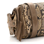 Snakeskin Calfskin Silverado Shoulder Bag Beige
