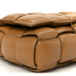 Nappa Maxi Intreccio Padded Cassette Crossbody Bag Caramel