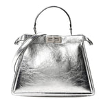 Rock Millenium Laminata Medium Peekaboo I SEE U Satchel Argento