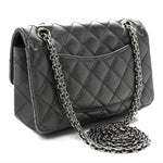 Metallic Sheepskin Quilted 2.55 Reissue Mini Flap Dark Silver