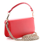 Calfskin Enamel Vlogo Small Loco Shoulder Bag Rouge Pur