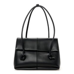Calfskin Medium Falcon Shoulder Bag Black