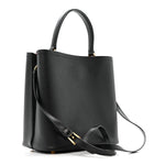 Saffiano Cuir Medium Panier Bucket Bag Black Fuoco
