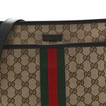 GG Monogram Web Flat Messenger Bag Black