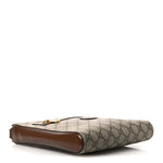 GG Supreme Monogram Azalea Calfskin Retro Interlocking G Flat Messenger Bag Beige Ebony Brown Sugar