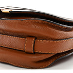 Grained Calfskin Small Marcie Saddle Bag Tan