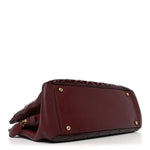 Patent Goatskin Quilted Small CC Eyelet Tote Burgundy