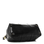 Calfskin Stitched Duffle Travel Bag Black
