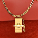 Suede Smooth Calfskin Drew Shoulder Bag Poppy