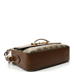 GG Supreme Monogram Small Horsebit 1955 Shoulder Bag Beige Brown Sugar