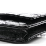Caviar Quilted Wallet on Chain WOC Black