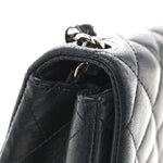 Lambskin Quilted Mini Square Flap Black