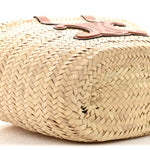 Raffia Calfskin Triomphe Teen Panier Tan