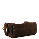 Suede Quilted Mini Chanel 25 Handbag Dark Brown