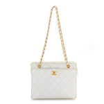 Caviar Quilted Shoulder Bag White