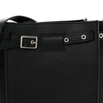 Supple Grained Calfskin Long Strap Big Bag Bucket Black