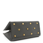 Hammered Calfskin Medium The Studio Box Bag Sparrow