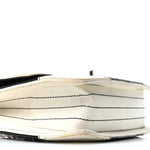 Lambskin Patent Chocolate Bar Flap Black White