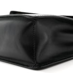 Saffiano Soft Calfskin Metal Triangle Logo Envelope Chain Shoulder Bag Black