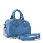 Calfskin Nanogram Embossed Speedy Bandouliere 20 Blue