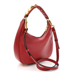 Calfskin Stud Sign Zip Hobo Rosso Valentino