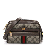 GG Supreme Monogram Web Mini Ophidia Shoulder Bag Brown