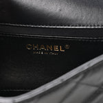 Lambskin Quilted Bijoux Chain Mini Top Handle Flap Black