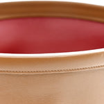 Smooth Calfskin Clasp Bucket Bag Brown