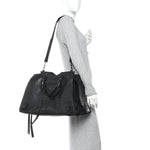 Semi Matte Calfskin Crocodile Embossed Neo Classic Black Hardware Large City Black